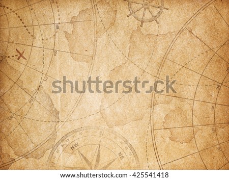 Old Nautical Treasure Vintage Map Theme Stock Illustration 556734232 ...