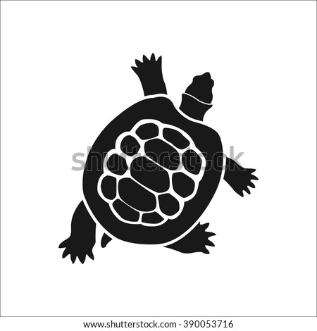 Ocean Turtle Simple Icon On White Stock Vector 390053716 - Shutterstock