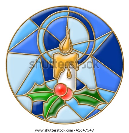 Stained Glass Window Christmas Drawing Stock Illustration 41647549