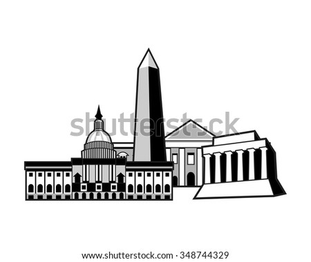 Washington DC Logo Icon Vector Building Stock Vector 348744329 ...