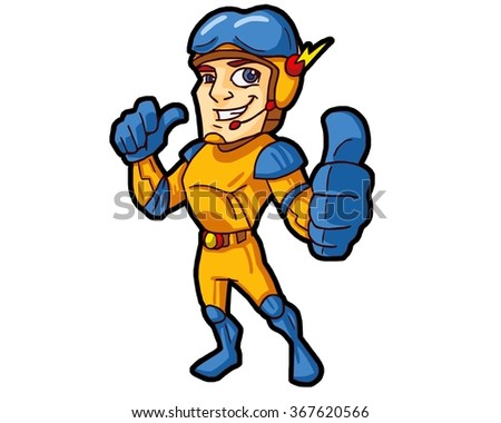 thumb super hero man astronaut suit stock vector royalty free