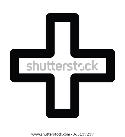 Plus Sign Bold Line Vector Icon Stock Vector 365139239 - Shutterstock