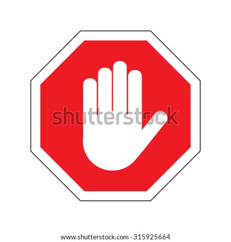 Adblock Red Stop Sign Icon Hand Stock Vector 353113937 - Shutterstock