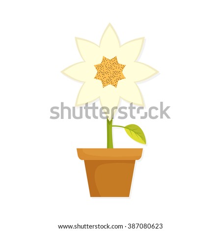 Flat Vector Icon Illustration Flower Pot Stock Vector 387080623