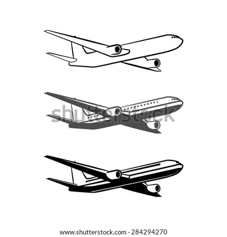 Light Airplane Related Emblems Labels Design Stock Vector 303108326 ...