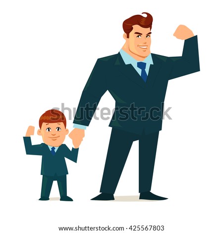 Superhero Father's day greeting card. Vector illustration