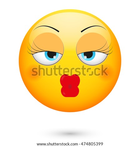 Emoji Kiss Emoticon Red Lips Stock Illustration 474805399 - Shutterstock