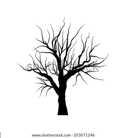 Illustration Sketch Dead Tree Without Leaves Stock Vector 203071246 ...