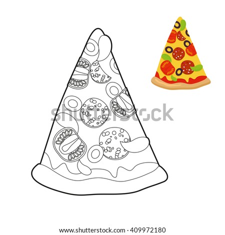 Retro Slice Pie Sprinkles Outlined Black Stock Vector 76371148