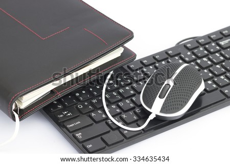 Computer mouse and keyboard, isolated on white