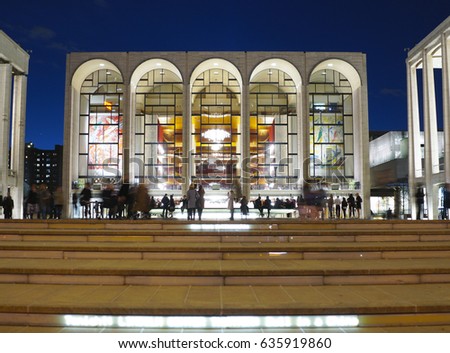 World famous Metropolitan Opera House at Lincoln Center New York- MANHATTAN / NEW YORK - APRIL 1, 2017