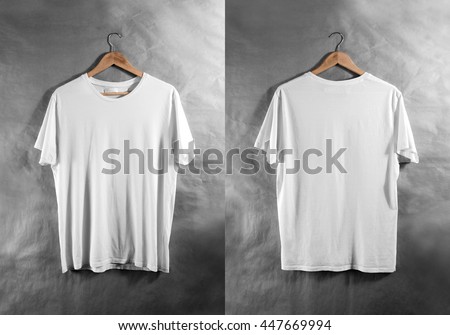 kaos mockup hanger And Front  www.pixshark.com Back T Shirt Plain White