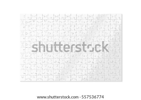 Blank White Puzzles Game Mockup Isolated 3d Rendering Clear Jigsaw Pieces Connected Together Blank White Puzzles Game Mockup Isolated 3d Rendering Clear Jigsaw Pieces Connected Together
