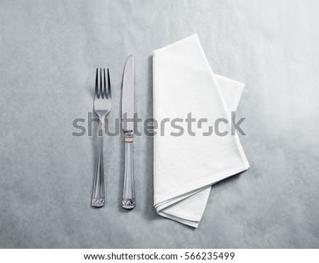 Download Blank White Restaurant Napkin Mockup Knife Stock Photo (Royalty Free) 566235499 - Shutterstock