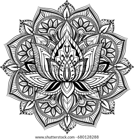 Download Lotus Flower Hamsa Set Vector Boho Stock Vector 707174140 ...