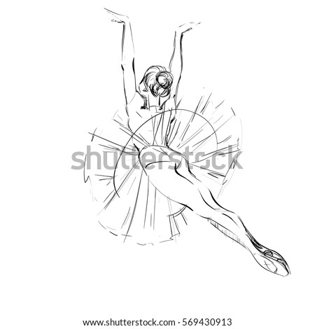 Free Hand Draw Young Ballerina Freehand 스톡 벡터 569430913 - Shutterstock