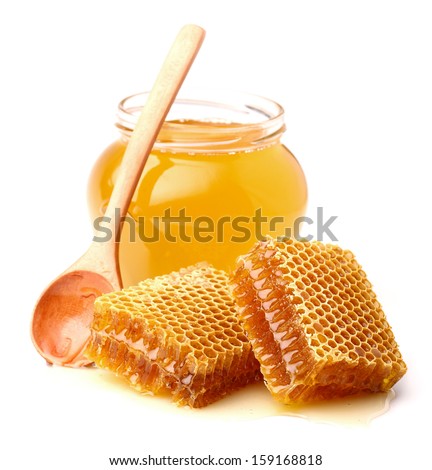 Fresh honey with honeycomb