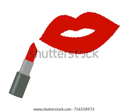 Draw Kiss Mark Lipstick Stock Illustration 756558973 - Shutterstock