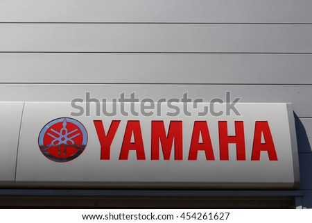 BRIE COMTE ROBERT, FRANCE - JULY 17, 2016: Yamaha Motor Company is an automotive engineering company subsidiary of Yamaha Corporation who developed racing engines for Formula 1.