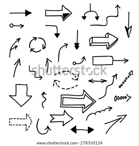 Set Sketched Arrow Shapes On Notepad Stock Vector 92275621 - Shutterstock