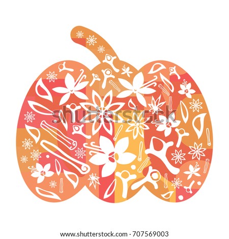 stock vector vector illustration for pumpkin spice mixed flavor for badge or emblem 707569003