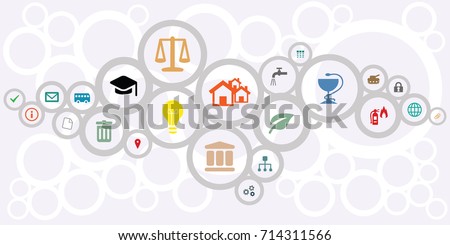 Vector Illustration Public Service Icons Managing Stock Vector