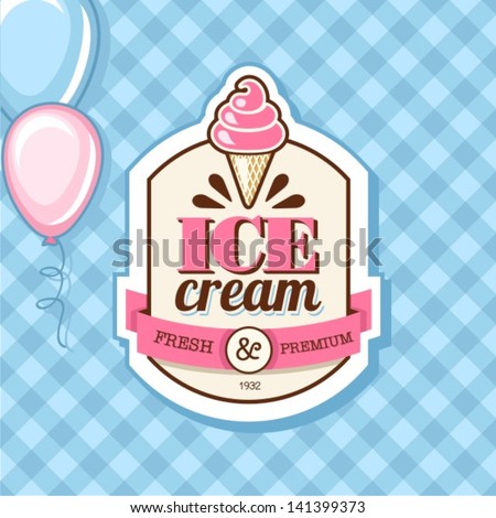 Vintage ICE CREAM poster design