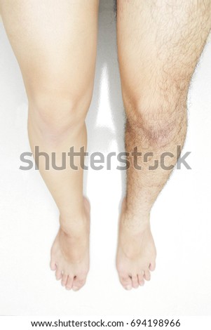 Unshaved women legs
