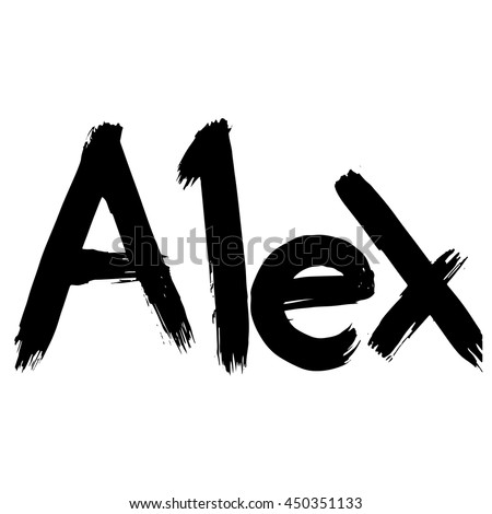 Alex Vector Illustration Male Name Black White Stock Vector 450351133