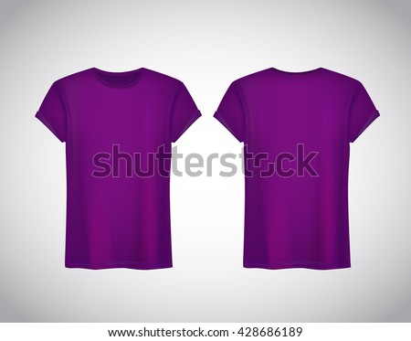 Download Men Purple Tshirt Realistic Mockup Short Stock Vector ...