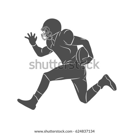silhouette american football player on a white background vector illustration