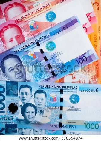 Philippine Currency 2010 Issue Various Denominations Stock Photo ...