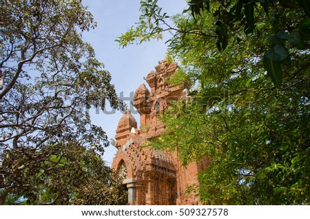NINH THUAN-VIETNAM. SEP 01, 2016. Po Klong Garai temple - a typical construction of champa architecture, it is located on a hill of Bac Ai, Ninh Thuan, Vietnam.