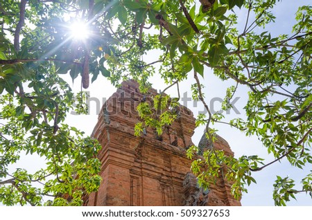 NINH THUAN-VIETNAM. SEP 01, 2016. Po Klong Garai temple - a typical construction of champa architecture, it is located on a hill of Bac Ai, Ninh Thuan, Vietnam.