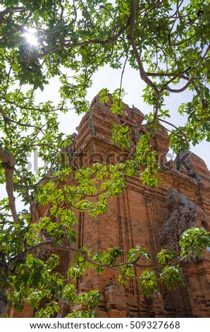 NINH THUAN-VIETNAM. SEP 01, 2016. Po Klong Garai temple - a typical construction of champa architecture, it is located on a hill of Bac Ai, Ninh Thuan, Vietnam.