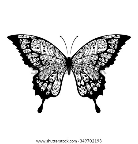 decorative boho butterfly tattoo indian cherokee stock vector decorative boho butterfly tattoo indian cherokee stock vector