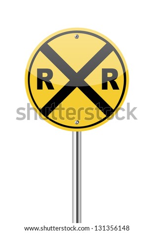 Circular Yellow Railroad Grade Crossing Sign Stock Photo 3066853 ...