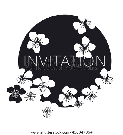 sakura blossom vector background. cherry floral illustration. modern style flower of spring tree flowers