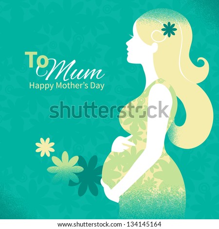 Background with silhouette of pregnant woman