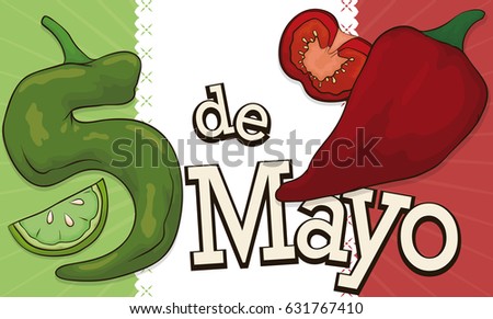 banner colors mexican flag made traditional stock vector 631767410