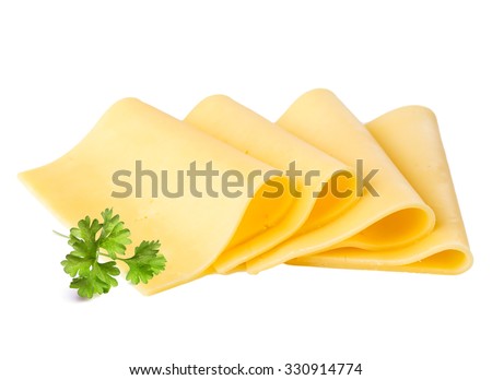 cheese slices on white background
