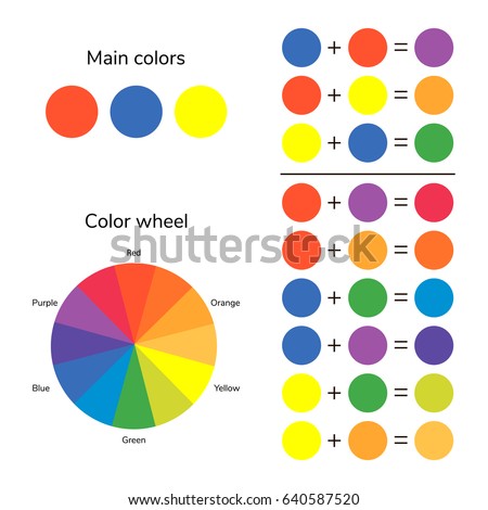 secondary primary worksheet colors for and kindergarten Wheel Stock Infographics Color Vector Illustration Color