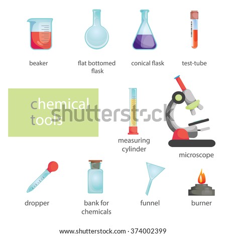 Illustration Set Science Equipments Chemical Tools Stock Illustration ...