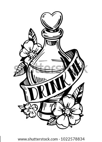 Drink Me Bottle Coloring Pages