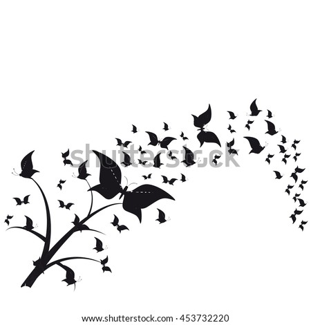 Download Tree Silhouette Birds Flying Stock Vector 250705510 ...