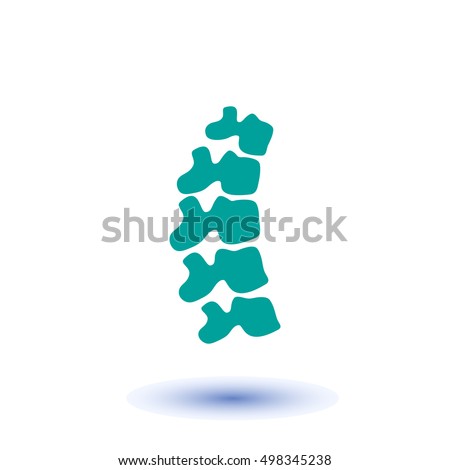 Vector human spine isolated silhouette illustration. Spine pain medical center, clinic, institute, rehabilitation, diagnostic, surgery logo element. Spinal icon symbol design. Concept of scoliosis