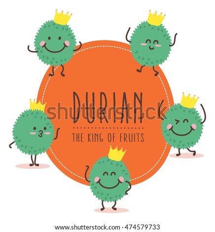 Cute Durian Vector / Mascot Vector Design