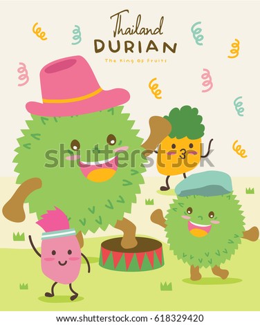 Cute Durian Vector illustration 5