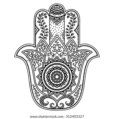 Download Mandala Hamsa Hand Coloring Pages For Adults Sketch ...