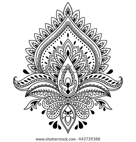 henna tattoo flower template indian style stock vector 466807127 henna tattoo flower template indian style stock vector 466807127